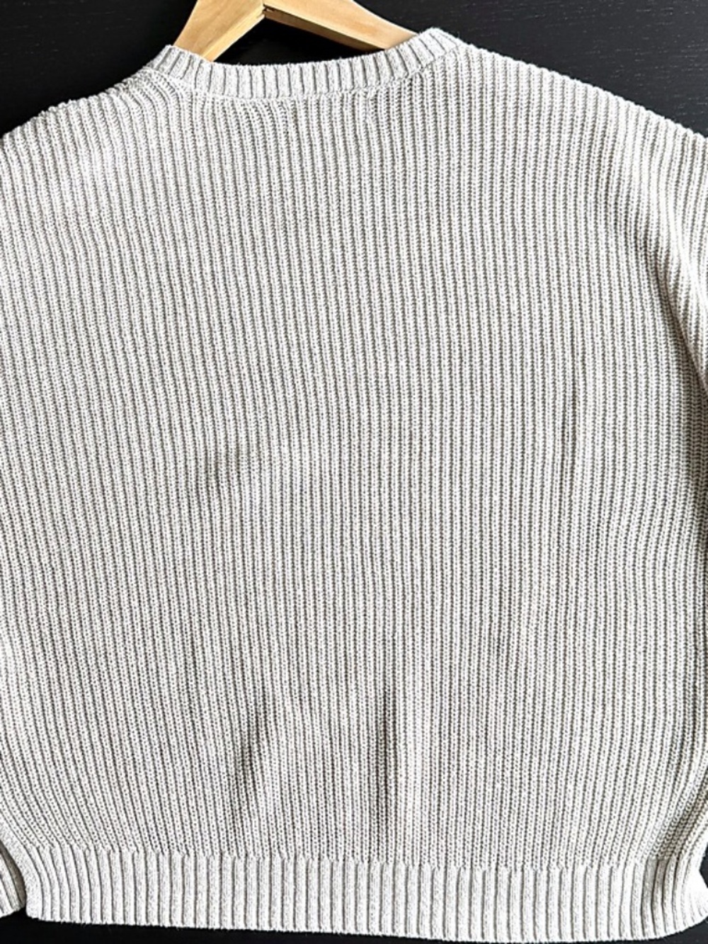 Hollister Tan Chunky Knit Sweater Medium Cozy Neutral Minimalist Pullover - Picture 5 of 8